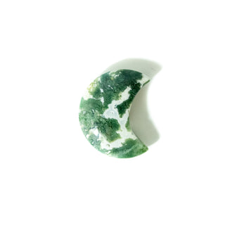 Moss Agate Crescent Moon | Growth and New Beginnings