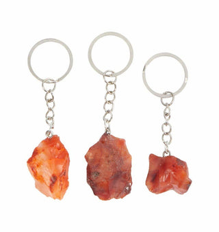 Raw Carnelian Crystal Keychain | Madagascar Stone