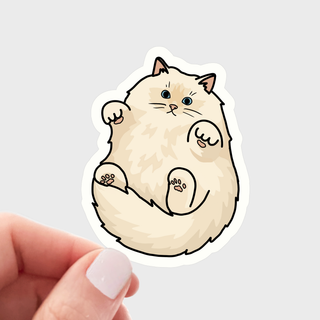 Roly-Poly Kitty Vinyl Sticker