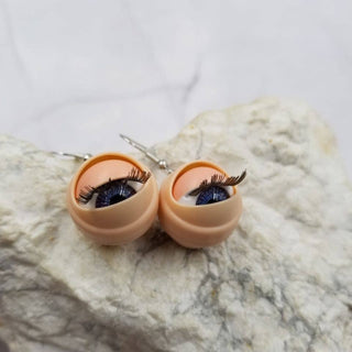 Creepy Doll Eyeball Earrings | Gothic Novelty Dangles