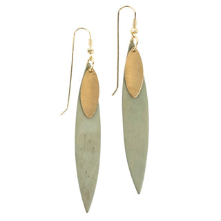 Delicate Edge Bone | Brass Drop Earrings