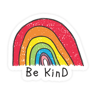 Be Kind Rainbow Vinyl Sticker | Inspirational Waterproof Decal