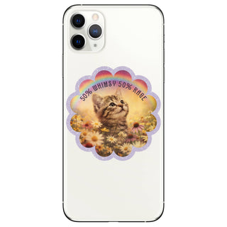50% Whimsy 50% Rage Kitten Vinyl Sticker