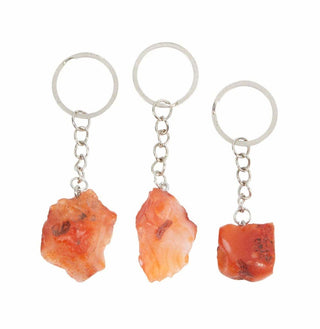 Raw Carnelian Crystal Keychain | Madagascar Stone