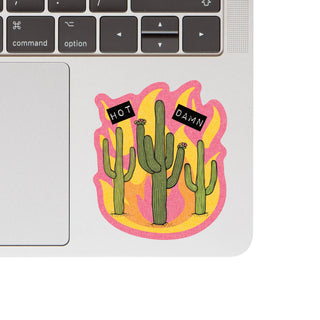 Hot Damn Saguaro Cactus Vinyl Sticker