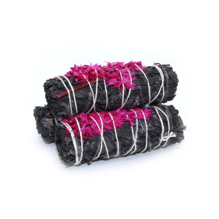 Black Blossom Floral White Sage Smoke Cleansing Bundle | 4 in.