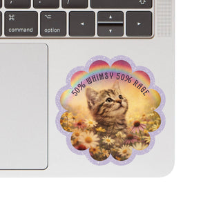 50% Whimsy 50% Rage Kitten Vinyl Sticker