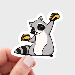 Trashy Tacos Raccoon Vinyl Sticker