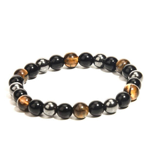 Protection & Power Bracelet | Black Obsidian, Hematite, Tiger's Eye (6mm)