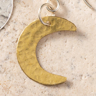 Nova Moons Earrings | Mixed Metal Crescent Dangles