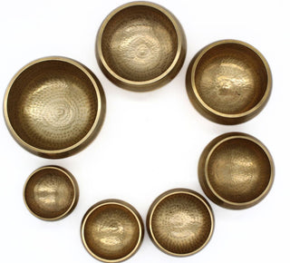 Hand-Hammered Himalayan Singing Bowl Set | 7-Piece Sound Healing Set
