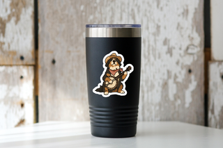 Banjo Bernard Dog Vinyl Sticker