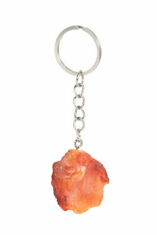 Raw Carnelian Crystal Keychain | Madagascar Stone