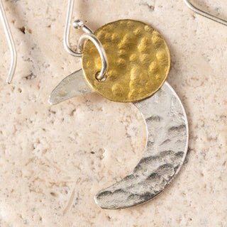 Nova Moons Earrings | Mixed Metal Crescent Dangles