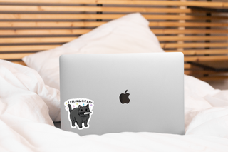 Feeling Feisty Black Cat Knife Vinyl Sticker