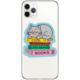 Cool Cats Read Books Vinyl Sticker