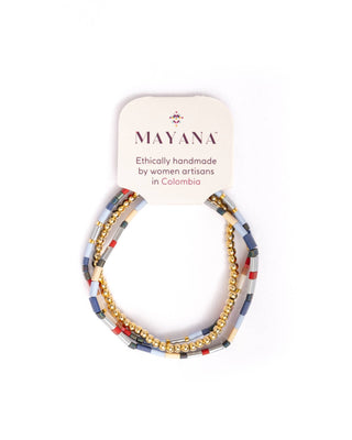 Miyuki Tila Bracelet Set in Blue & Red