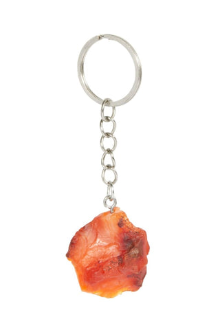 Raw Carnelian Crystal Keychain | Madagascar Stone