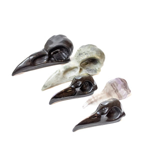 Crystal Raven Skull Carving