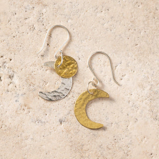 Nova Moons Earrings | Mixed Metal Crescent Dangles
