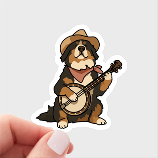 Banjo Bernard Dog Vinyl Sticker