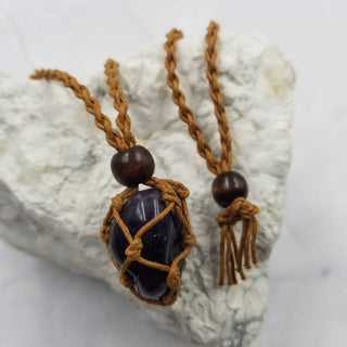 Woven Cage Crystal Necklace | Interchangeable Stone Holder