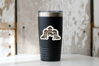 Three Bandit Raccoons Vinyl Sticker