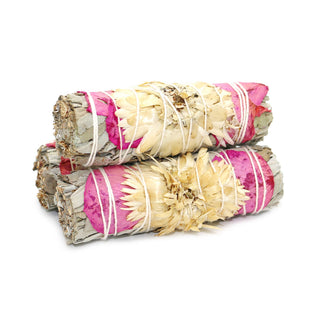 Rose Halo Floral Sage Bundle for Love, Softening, and Energy Clearing