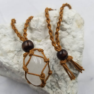 Woven Cage Crystal Necklace | Interchangeable Stone Holder
