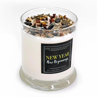 Hand-Poured Crystal & Herb Intention Candles (12oz Jar)