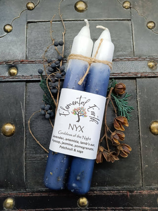 Nyx Herbal Intention Candles for Shadow Work, Intuition, and Night Magic