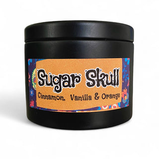 Sugar Skull Candle with Obsidian | Cinnamon, Vanilla & Orange