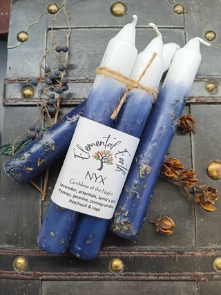 Nyx Herbal Intention Candles for Shadow Work, Intuition, and Night Magic