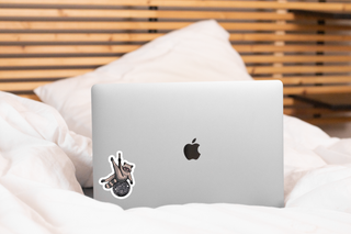 Disco Diva Raccoon Vinyl Sticker