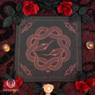 Serpent’s Kiss Altar Cloth for Shadow Work & Dark Feminine Magick