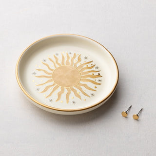 Jewelry Dish & 14k Gold-Dipped Stud Earring Set