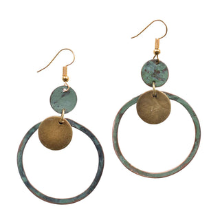 Opportunity Hoop Earrings | Oxidized Copper and Brass