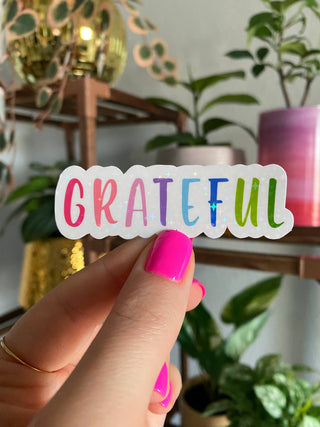 Grateful Holographic Vinyl Sticker