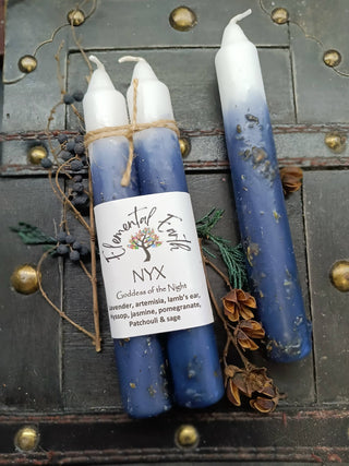 Nyx Herbal Intention Candles for Shadow Work, Intuition, and Night Magic