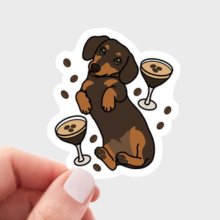 Cocktail Weiner Dachshund Vinyl Sticker