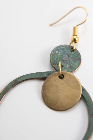 Opportunity Hoop Earrings | Oxidized Copper and Brass