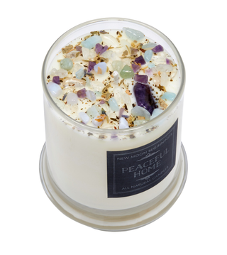 Hand-Poured Crystal & Herb Intention Candles (12oz Jar)