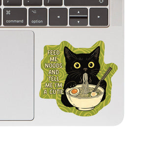 Feed Me Noods Black Cat Vinyl Sticker