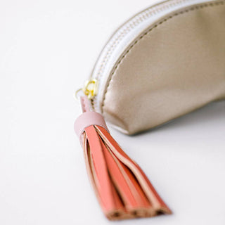 Luxe Slim Pencil Pouch | Metallic Bronze Vegan Leather