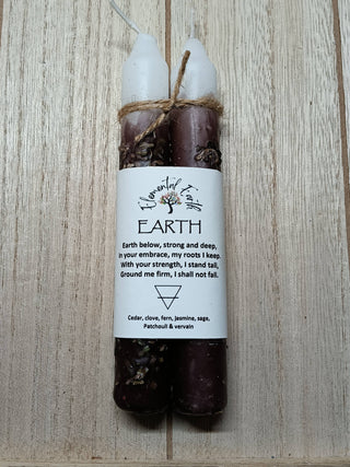 Earth Dressed Ritual Candle for Grounding Stability and Manifestation