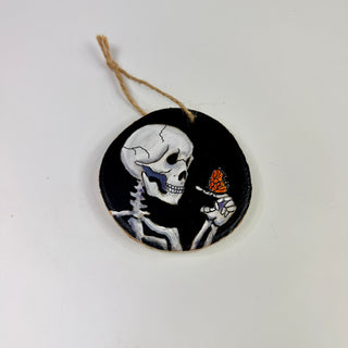 Hand-Painted Calaveras on Wood