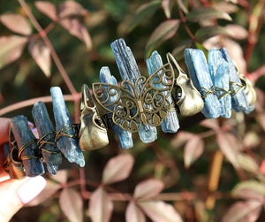 Natural Crystal Crown | Bronze Butterfly & Raven Skull Headband