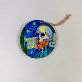 Hand-Painted Calaveras on Wood