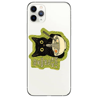 Feed Me Noods Black Cat Vinyl Sticker