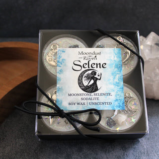 Moondust and Raven Ritual Tea Light Candle Set